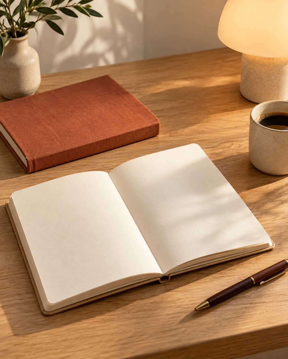 Un cuaderno abierto sobre una mesa cálida, un espacio para aprender juntos